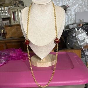 Elegant Gold and Red Necklace